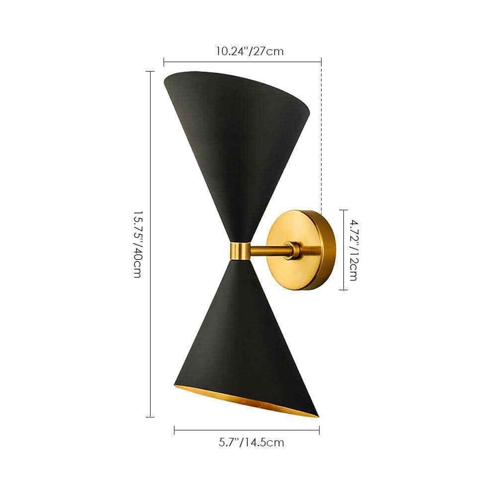 RRTYO 2-Light Black Wall Sconce with Light Direction of Up and Down YL002404