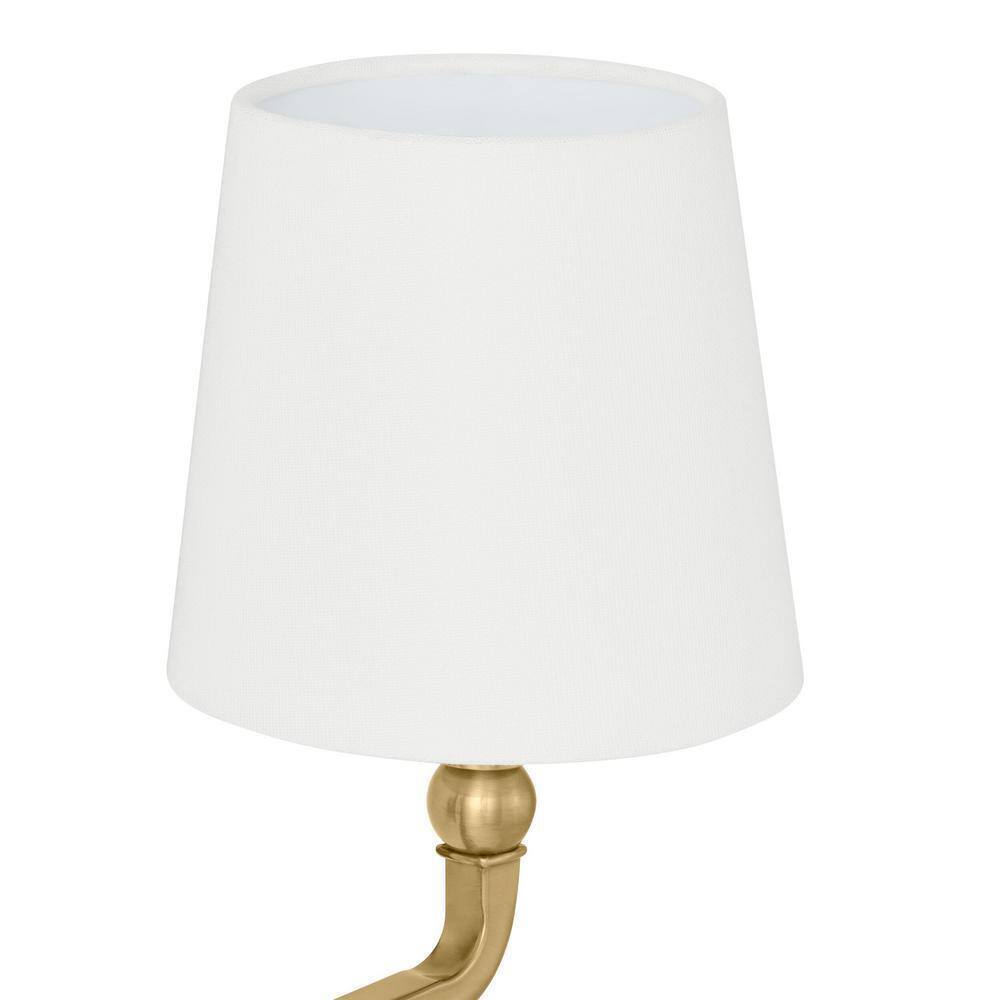Hampton Bay Canterwood Brass Bathroom Vanity Light Fixture w/ Fabric Shades