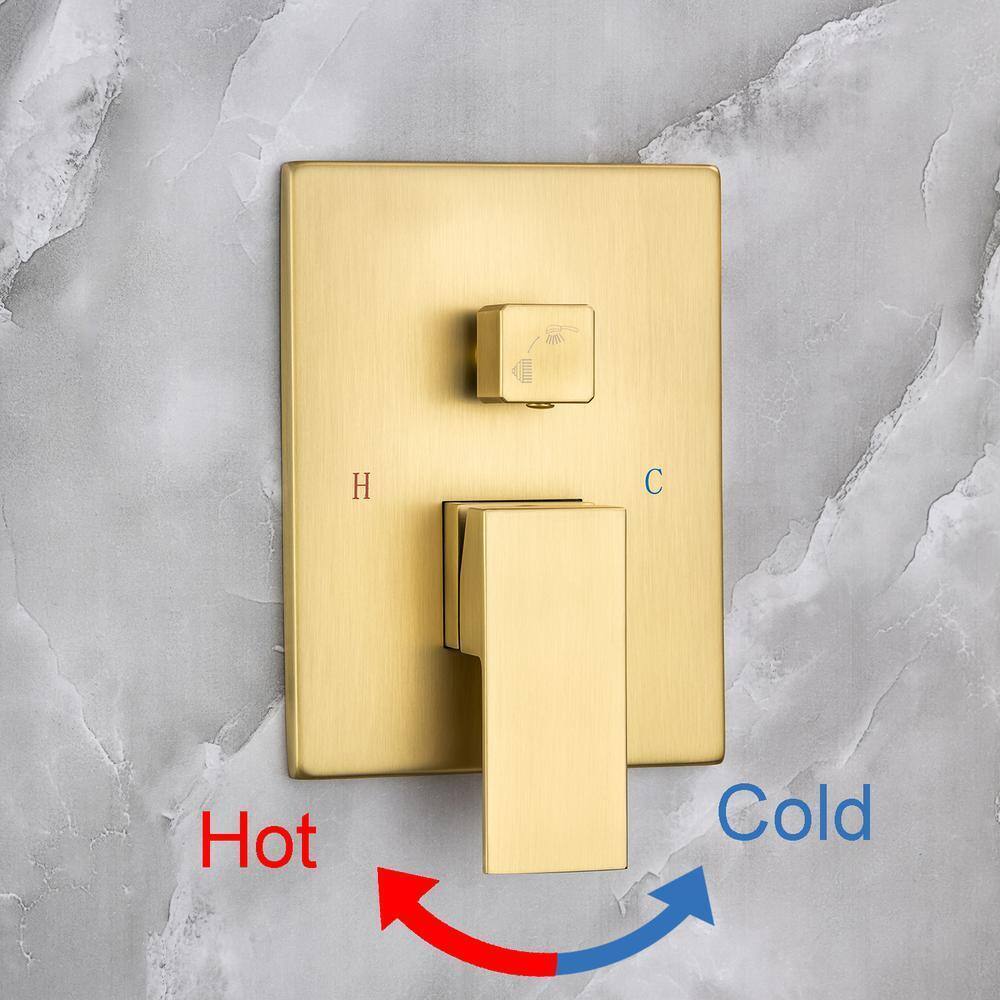 rainlex 10 in. Shower Head High Pressure Shower Faucet Gold Color Valve Included