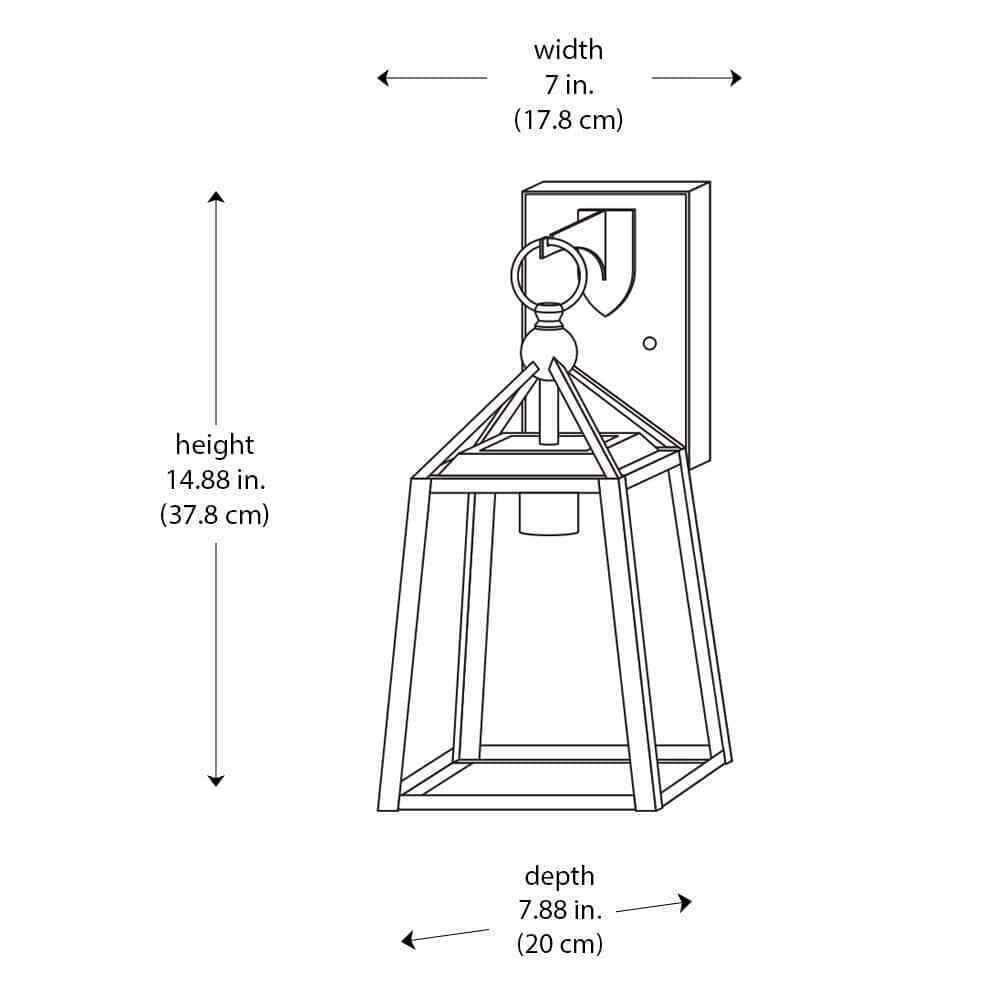 Home Decorators Blakeley 1-Light Black Outdoor Wall Lantern w/ Beveled Glass