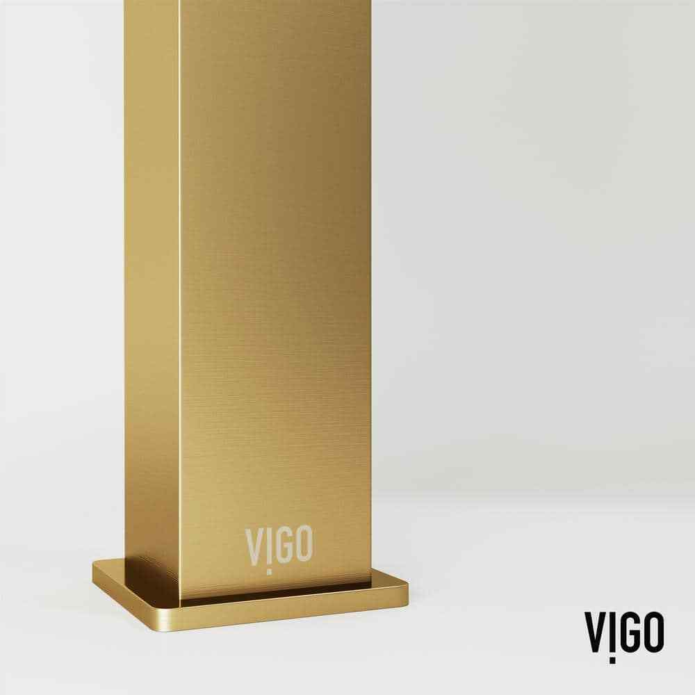 VIGO Dunn Single Handle Single-Hole Bathroom Vessel Faucet in Matte Brushed Gold