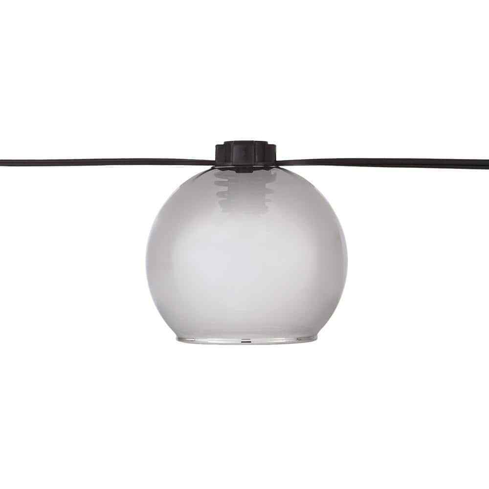 Hampton Bay 8-Light 10 ft. BlackPlug-In String Light w/ Smoky Glass Shades