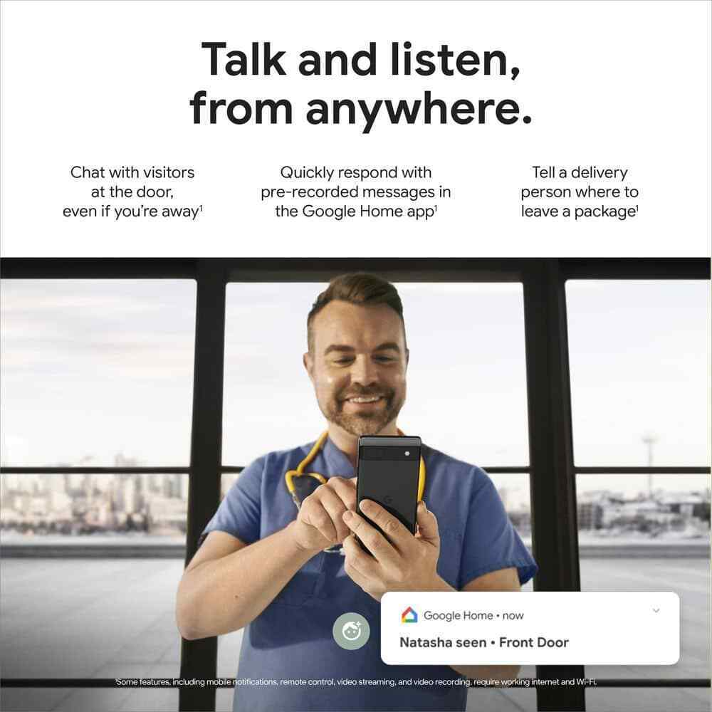 Google Nest Doorbell Wired 2nd Gen - Snow GA02767-US