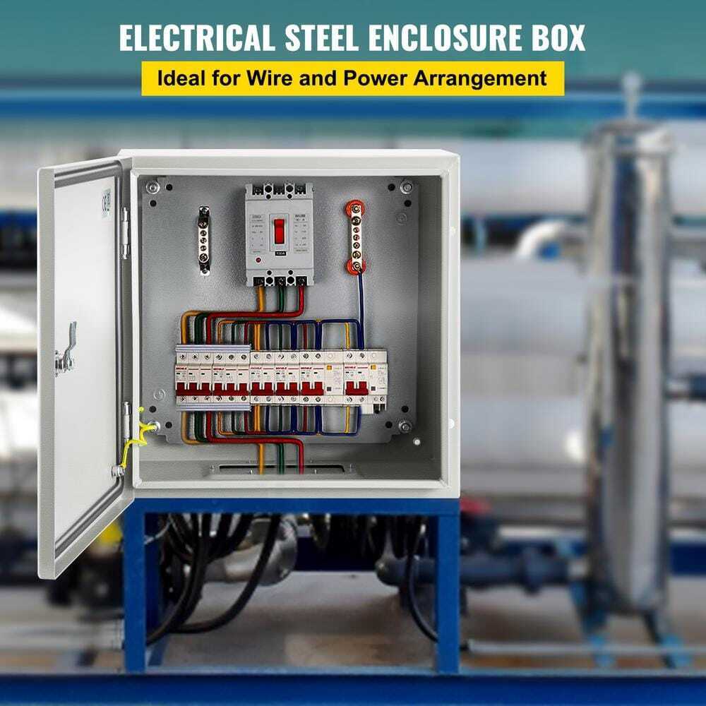 VEVOR Electrical Enclosure NEMA 4X Carbon Steel Electrical Junction Box, Gray