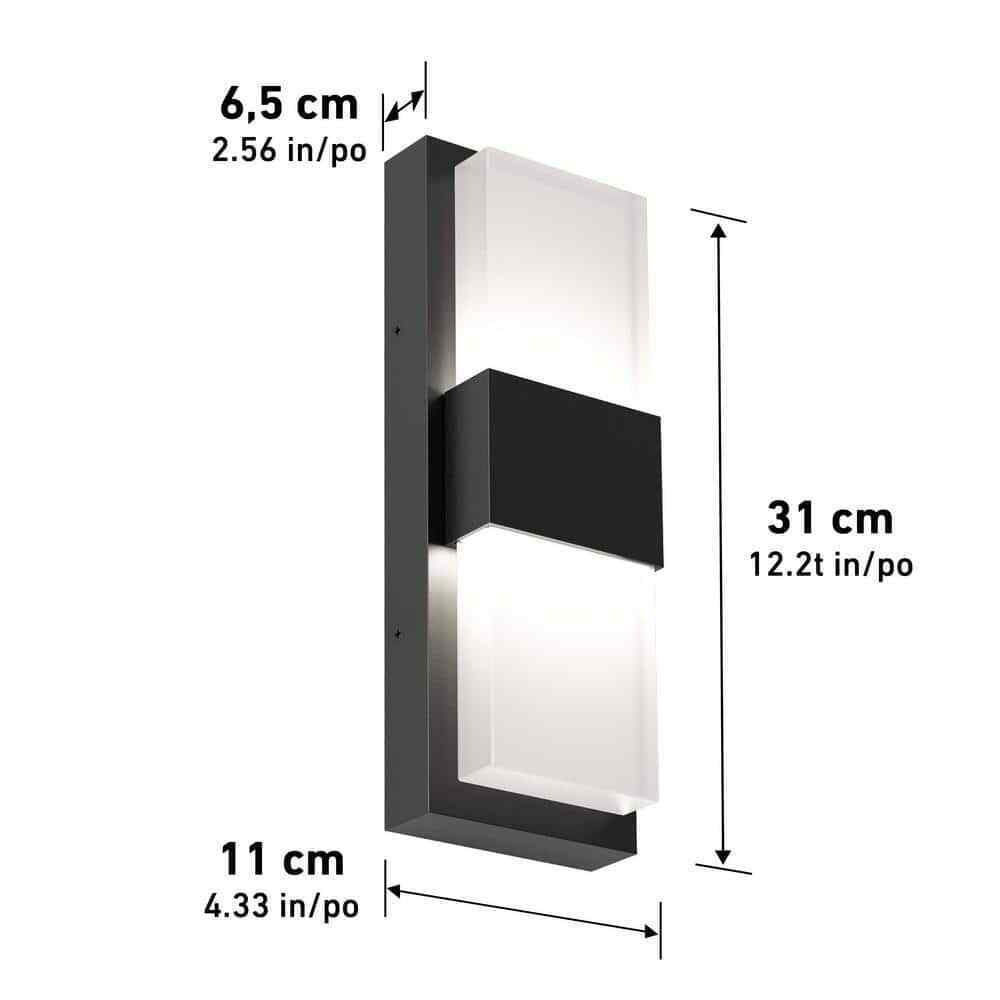 Artika Mazza Black Modern LED Outdoor Garage and Porch Light Lantern Sconce