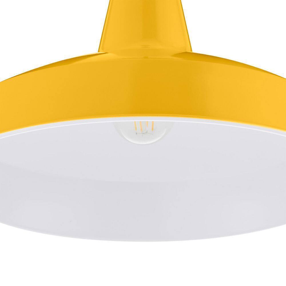 Hampton Bay 1-Light Yellow Warehouse Pendant Light with Metal Shade AF-1032R/YL