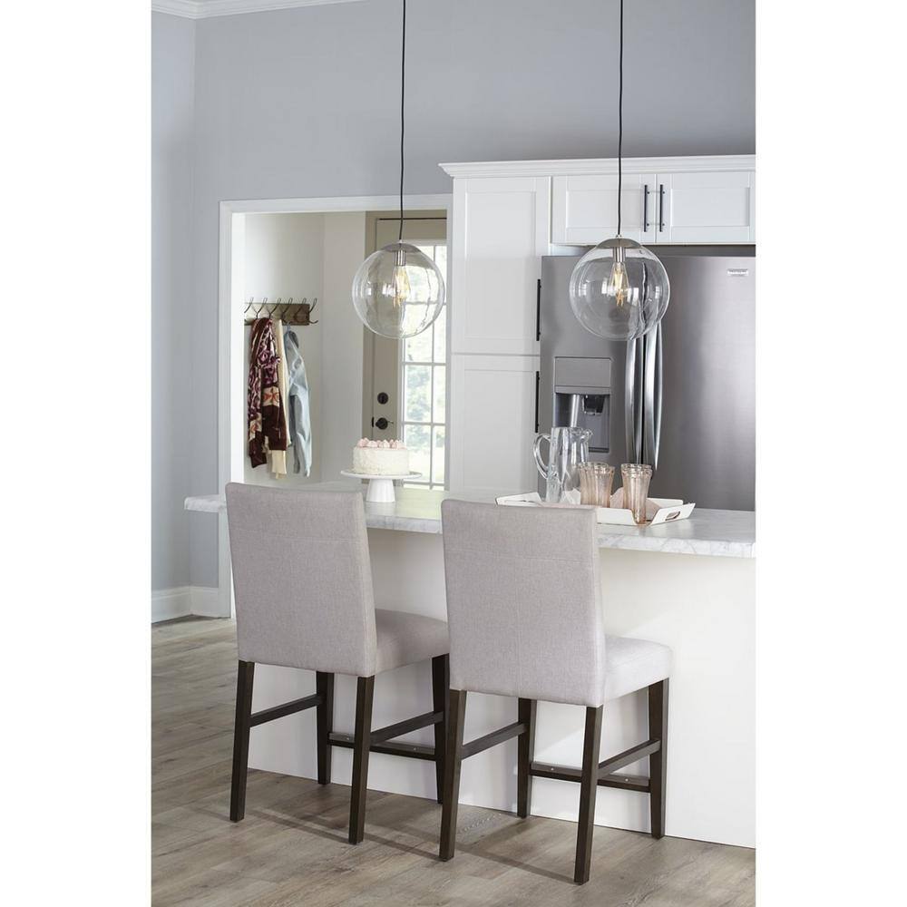 Progress Lighting Atwell Brushed Nickel Clear Glass Globe Pendant Hanging Light