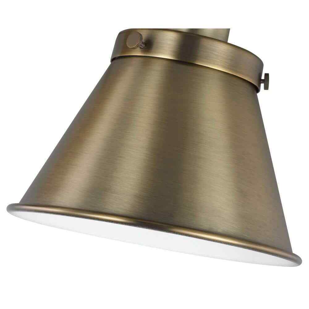 Progress Lighting Hinton Gold Vintage Brass Swing Arm Adjustable Wall Sconce