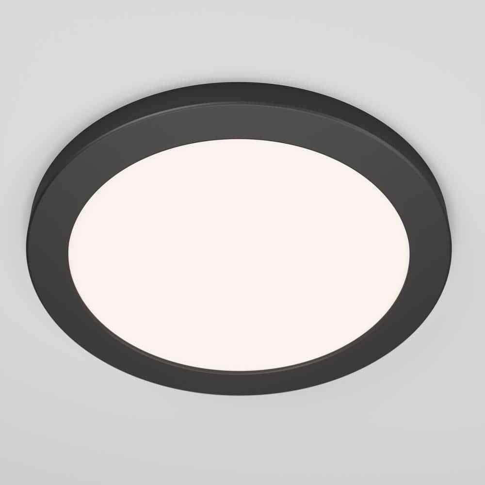 Artika Europa Disk Black Modern LED 3 CCT Flush Mount Ceiling Light Fixture