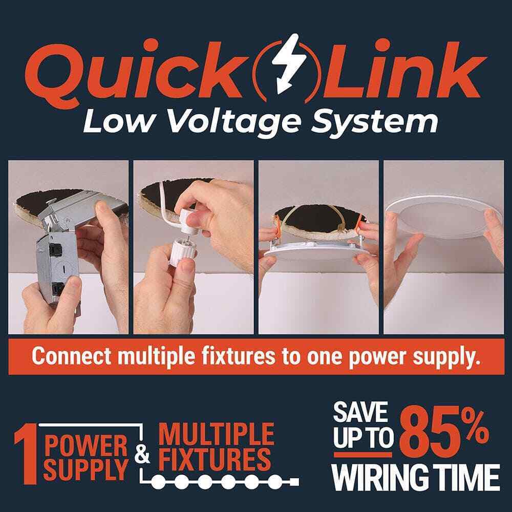 HALO QuickLink 6" 900 Lumens Integrated LED Recessed Downlight Trim, White 6-PK