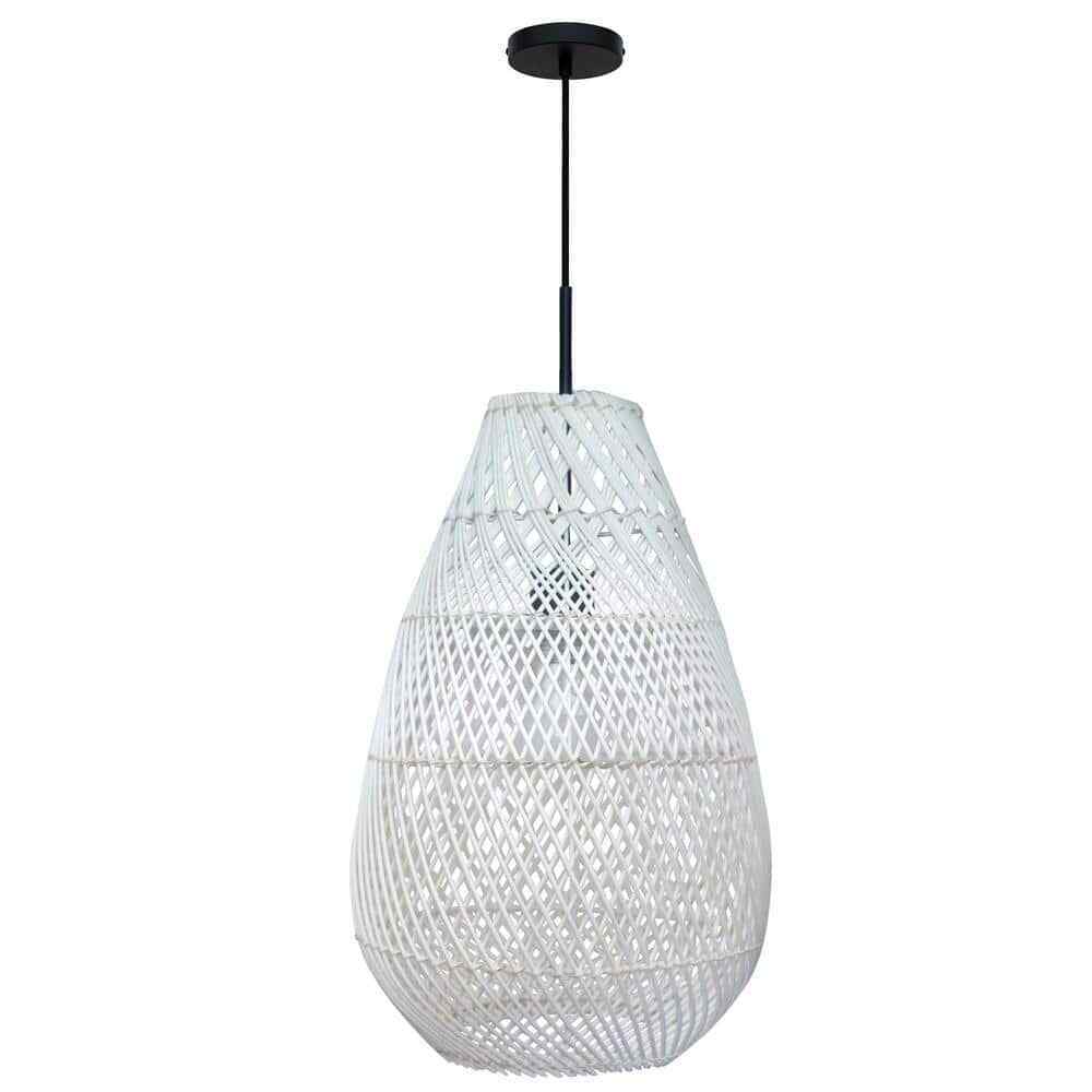 Bel Air Lighting Bernice 11.75 in. 1-Light Black Bohemian Hanging Pendant Light