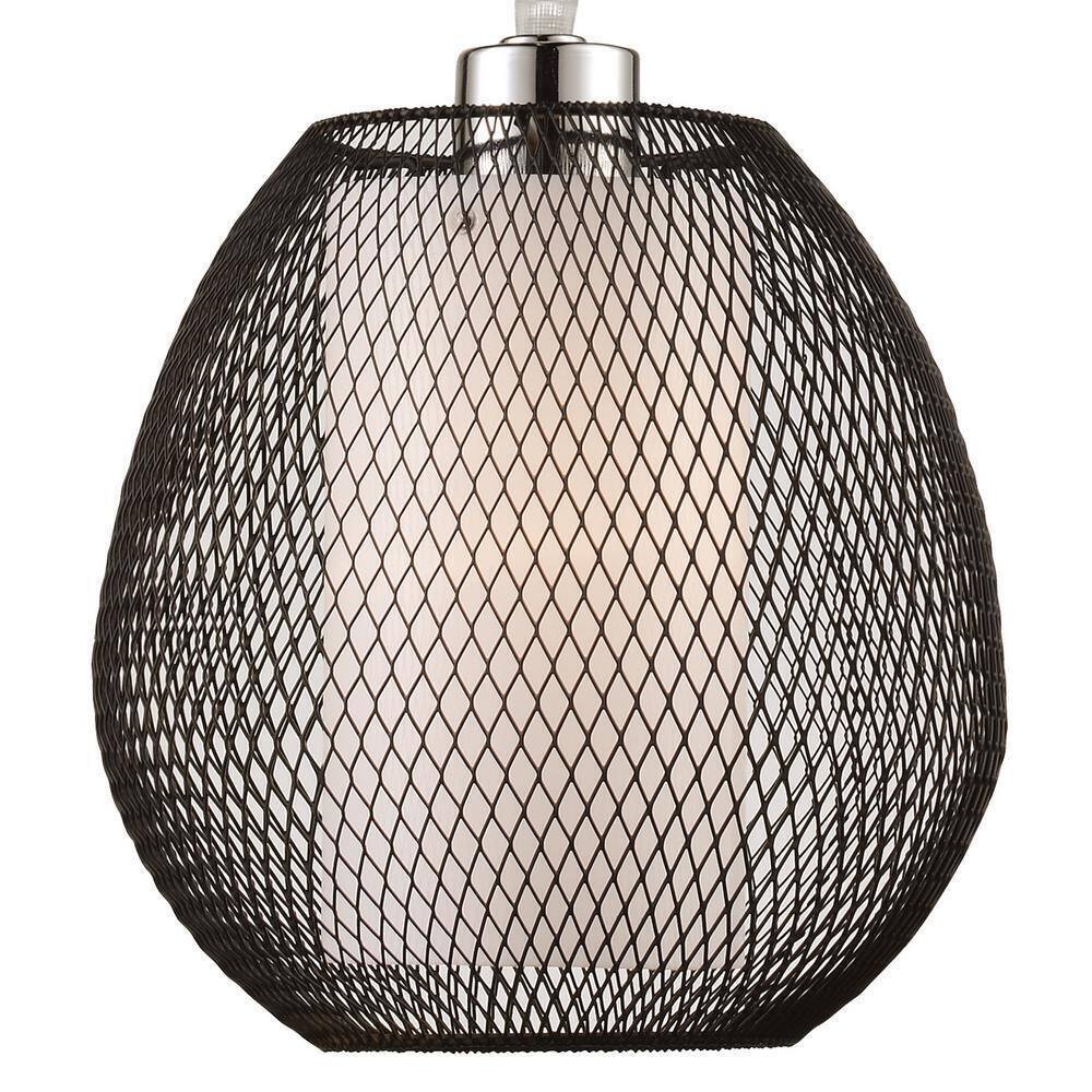 Transglobe Meshcaged 4-Light 14 in. Black Indoor Island Pendant Light Fixture