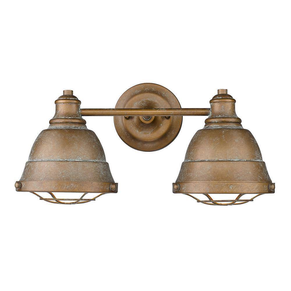 Golden Lighting Bartlett 2-Light Copper Patina Bath Vanity 7312-BA2 CP