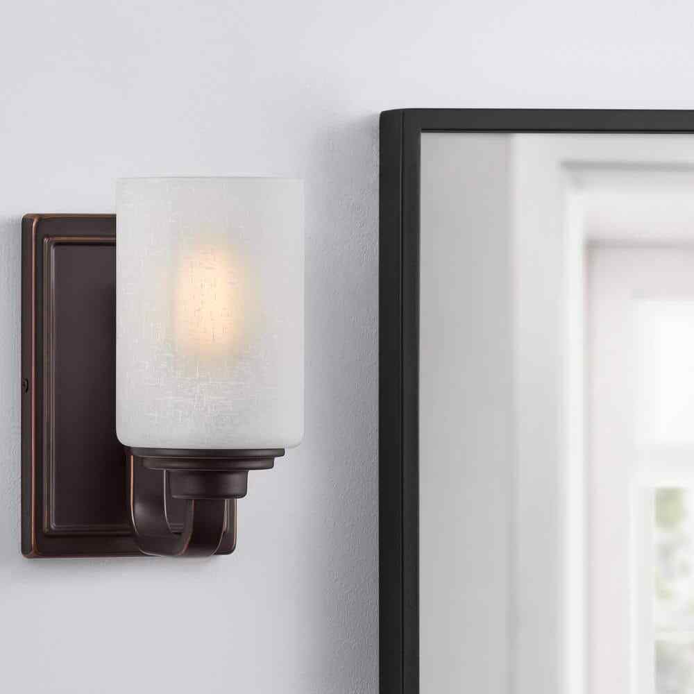 Hampton Bay Hartford Lake 7.28 in. 1-Light Oil Rubbed Bronze Indoor Wall Sconce