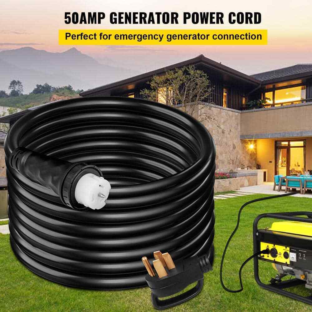 VEVOR 10 ft. Generator Extension Power Cord 250-Volt 50 Amp Twist Lock