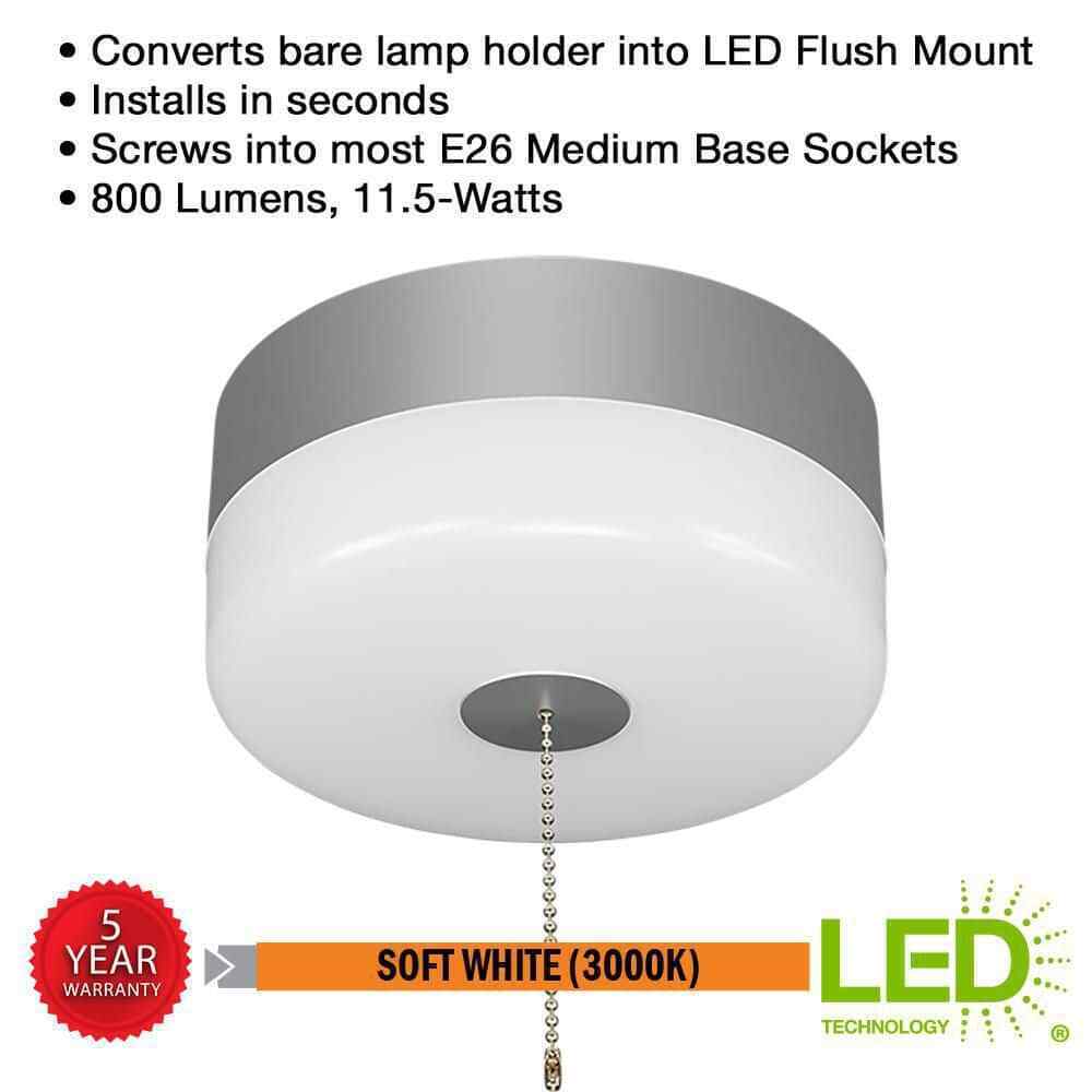 Commercial Electric Spin Light 7 in. Closet Light LED Flush Mount Ceiling Light