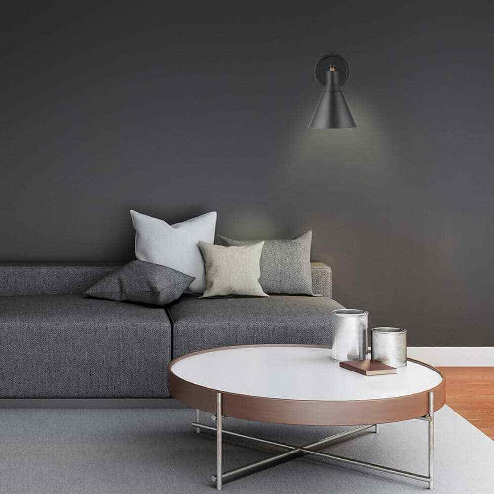 Globe Electric Tristan 4.8 in. Matte Black Plug-In or Hardwire Sconce