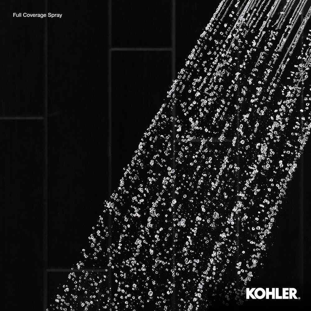 KOHLER Forte 1-Spray Patterns Wall Mount Fixed Shower Head in Matte Black