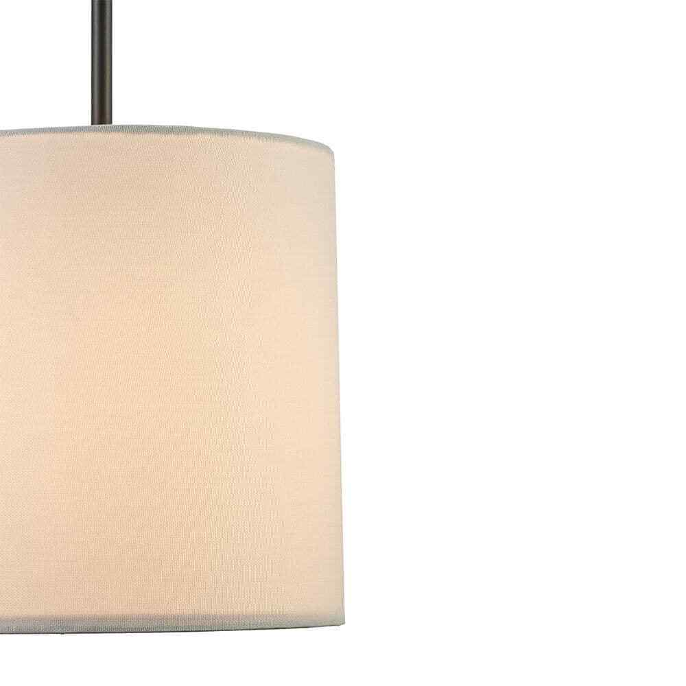 Monteaux Lighting 10 in. 1-Light Black Drum Pendant Light Fixture w/ Linen Shade