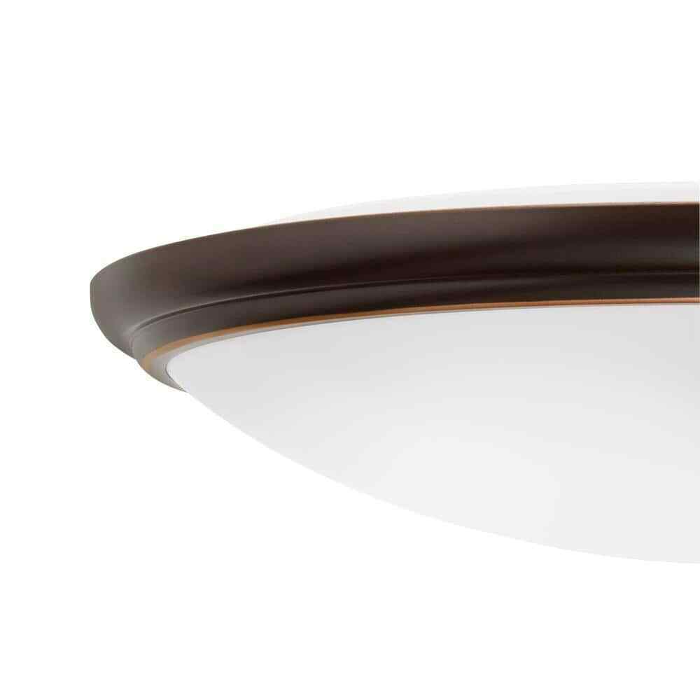 Commercial Electric 12" Light Brushed Nickel and Oil-Rubbed Bronze Flush Mount