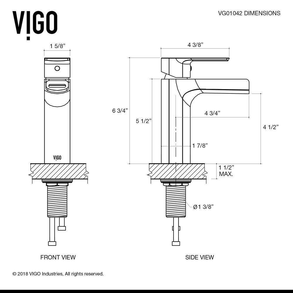 VIGO Ileana Single Handle Single-Hole Bathroom Faucet in Chrome VG01042CH