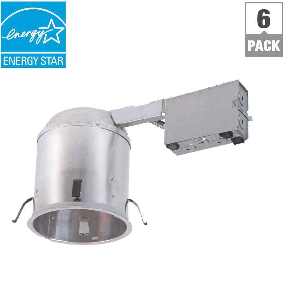 Halo H750 6 Aluminum LED Recessed Lighting Housing IC Rated Air-Tite 6-Pack