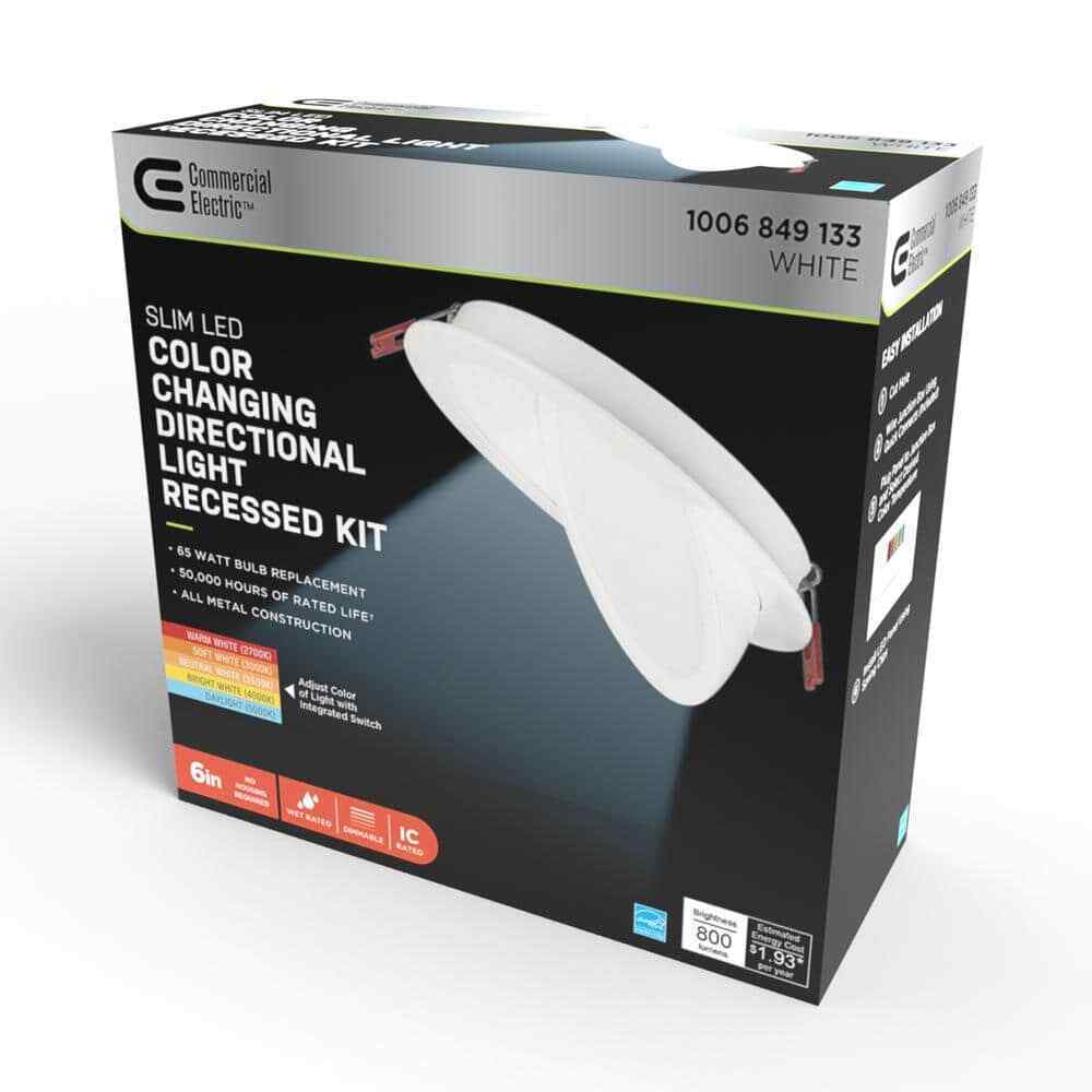 Commercial Electric 6 in. Selectable Canless Recessed Integrated LED Kit