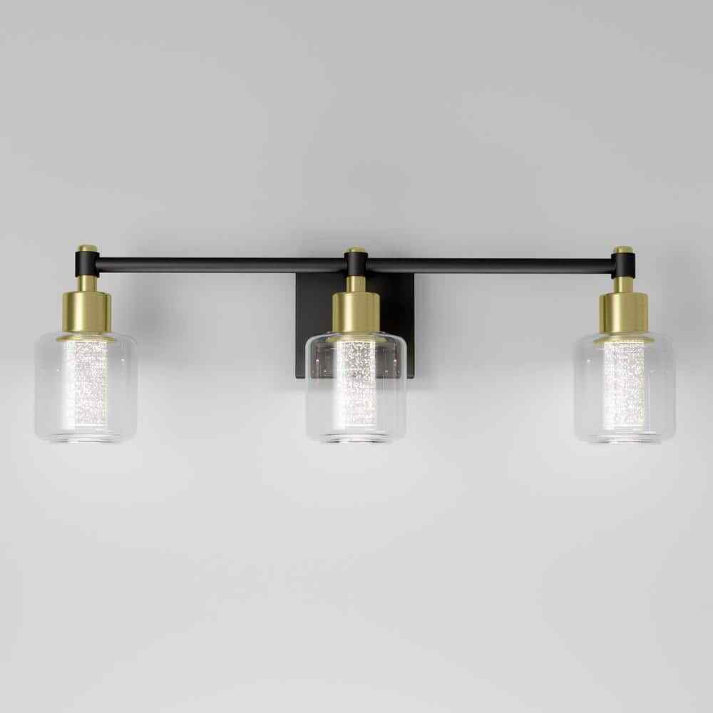 Artika Champagne Globe 3 Light Black & Gold Modern Integrated LED Vanity Light