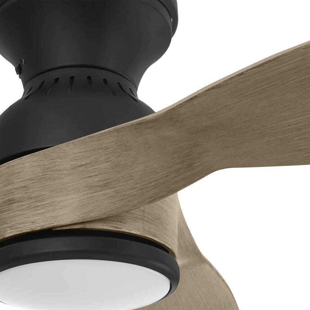 Hampton Bay Halwin 52 in. CCT LED Indoor/Outdoor Matte Black Ceiling Fan