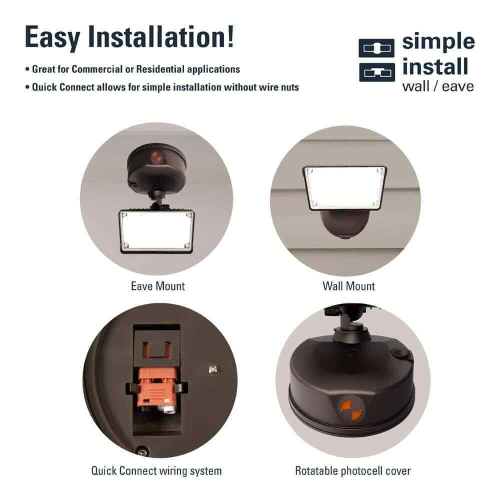 HALO TGS 120-Watt 90�� Bronze Outdoor Integrated LED Flood Light w/ Dusk to Dawn
