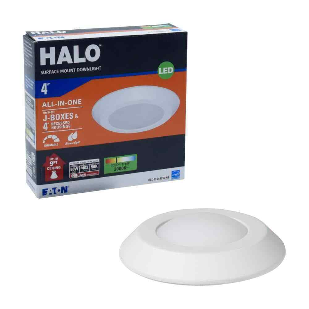 HALO BLD 4 in. White Integrated LED Recessed Ceiling Light Trim 3000K Soft White