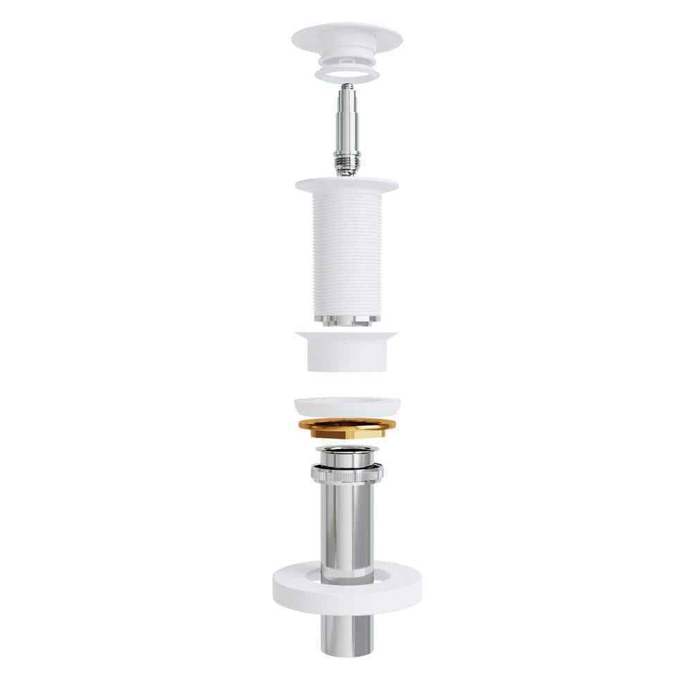 VIGO Vessel Bathroom Sink Pop-Up Drain and Mounting Ring in Matte White