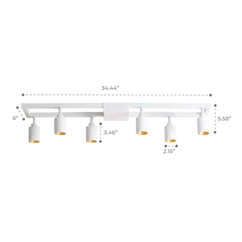 Vidalite White Modern LED Fixed Track Light 42-Watt Six Rotating Gimbal Heads