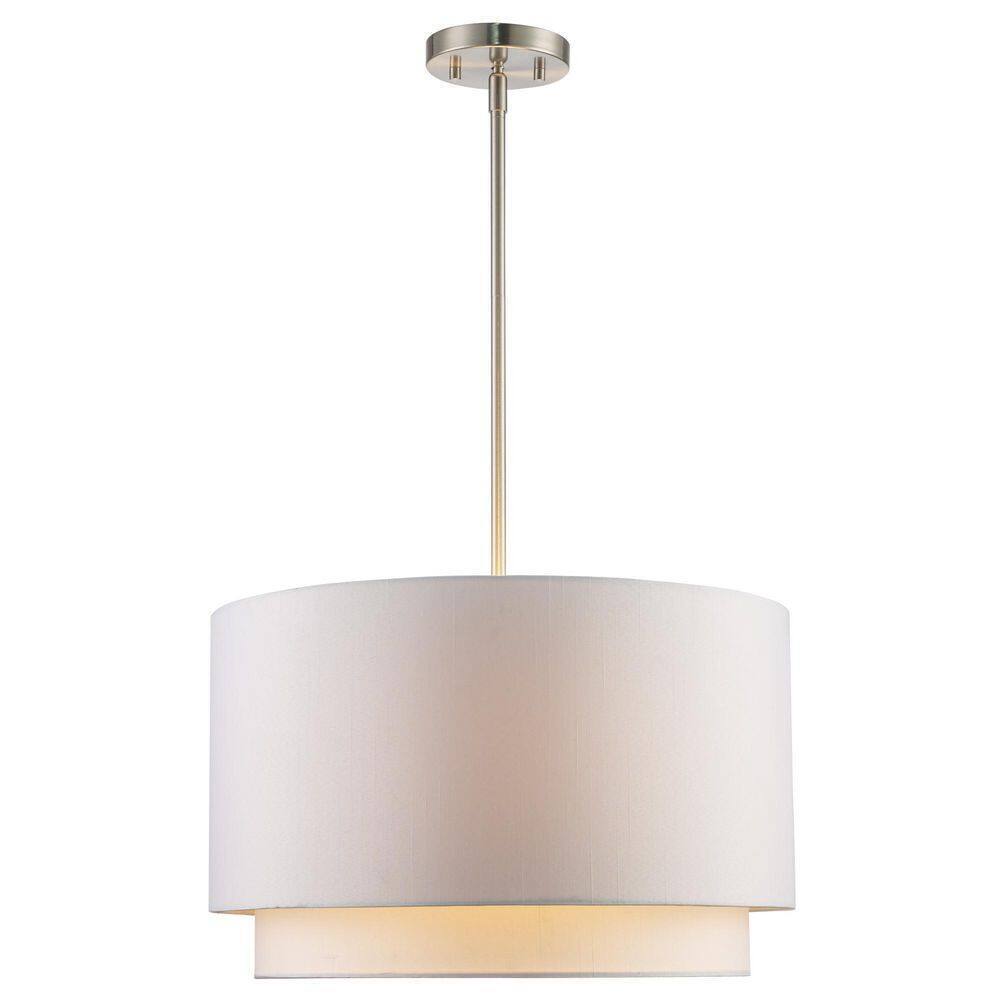Bel Air Lighting Schiffer 18 in. 3-Light Brushed Nickel Kitchen Pendant Light