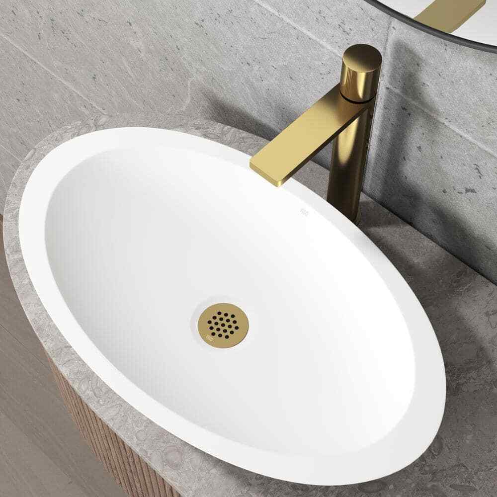 VIGO Vessel Bathroom Sink Drain in Matte Brushed Gold VG07001MG