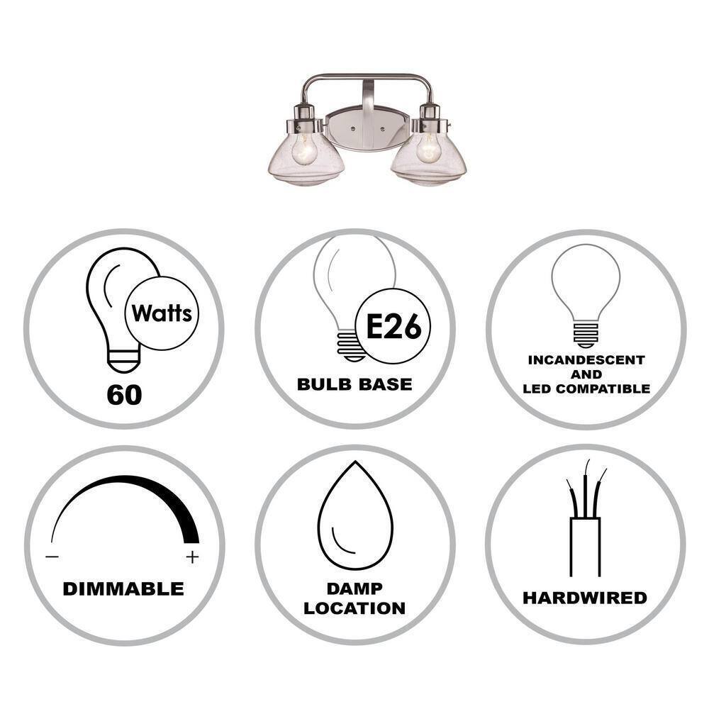 Bel Air Lighting Colorado 17.5 in. 2-Light Polished Chrome Bathroom Vanity Light