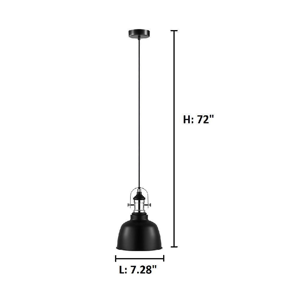Eglo Gilwell 1-Light Matte Black and Chrome Pendant Light w/ Metal Shade