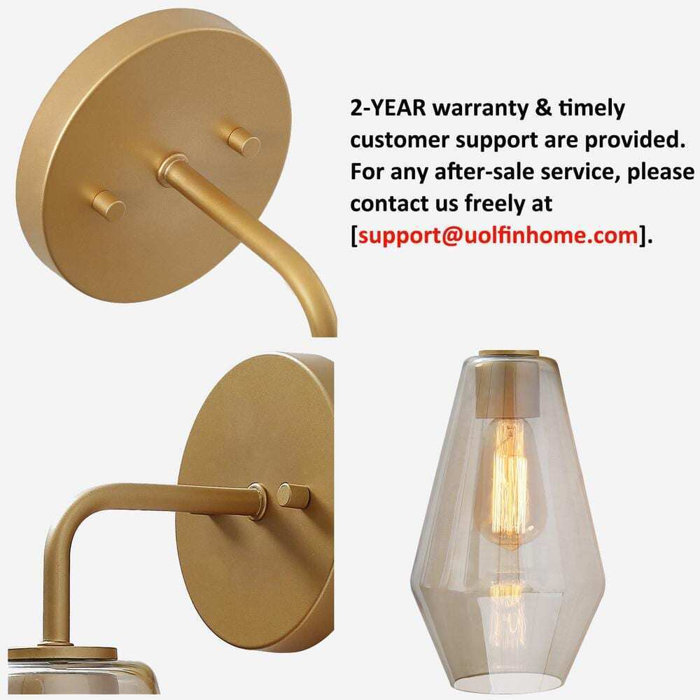 Uolfin Modern Geometric Wall Sconce Mila 1-Light Brass Gold Tube Vanity Light