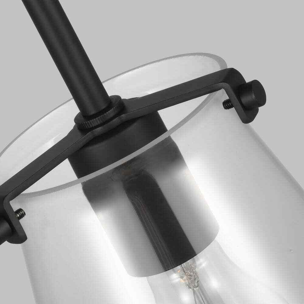 Sea Gull Lighting Blaine 1-Light Matte Black Hanging Pendant w/ Clear Glass