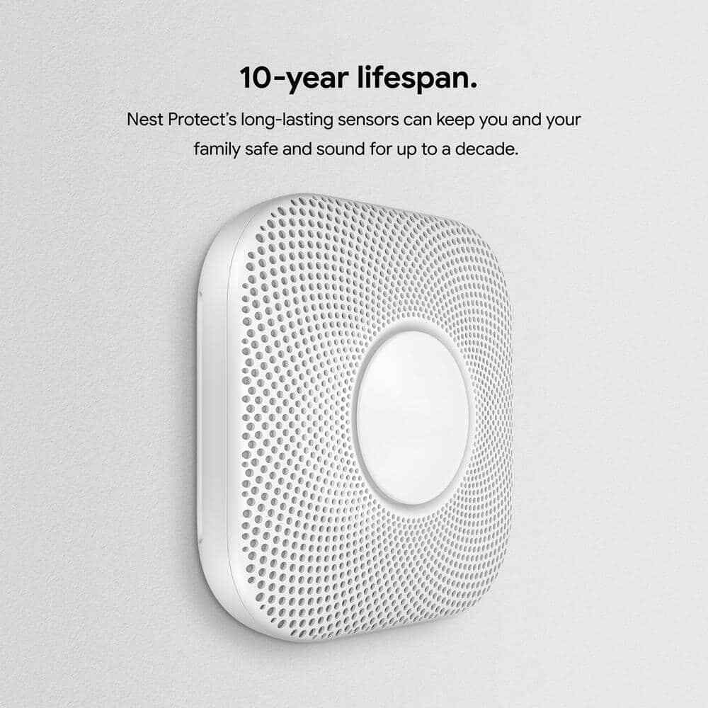 Google Nest Protect Smoke Alarm and Carbon Monoxide Detector - Battery Operated