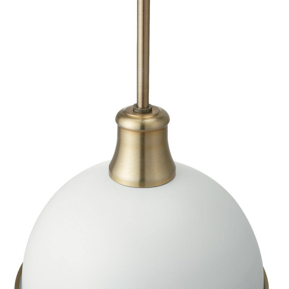 Globe Electric Beckett 1-Light Matte White Pendant Light with Metal Shade