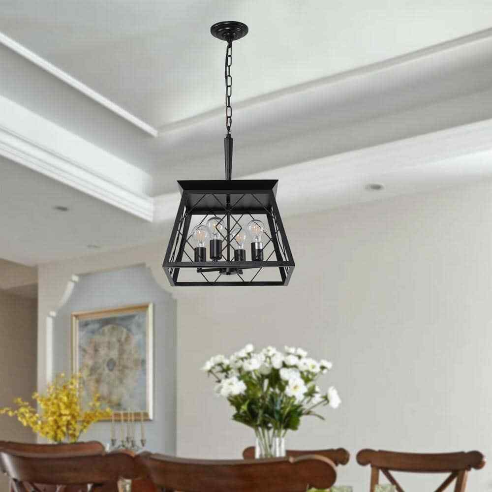 Sunpez 4-Light Black Coastal Chandelier Light Antique Ceiling Light