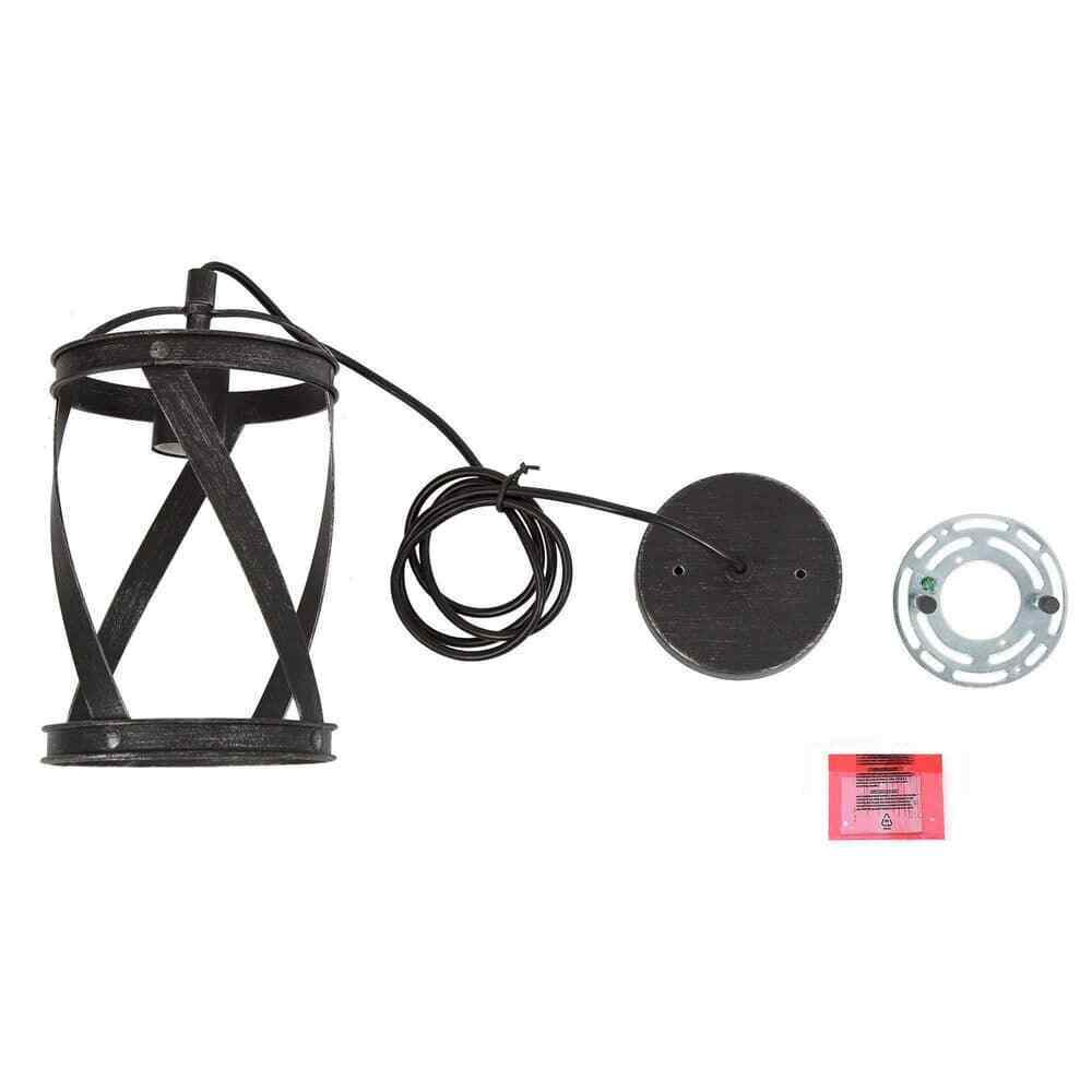 LNC Industrial Brushed Black 1-Light Drum Pendant Modern Island Pendant Light