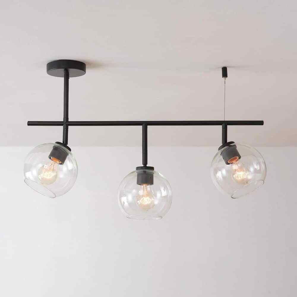 Globe Electric 2.3 ft. 3-Light Matte Black Fixed Track Lighting Kit 91002804