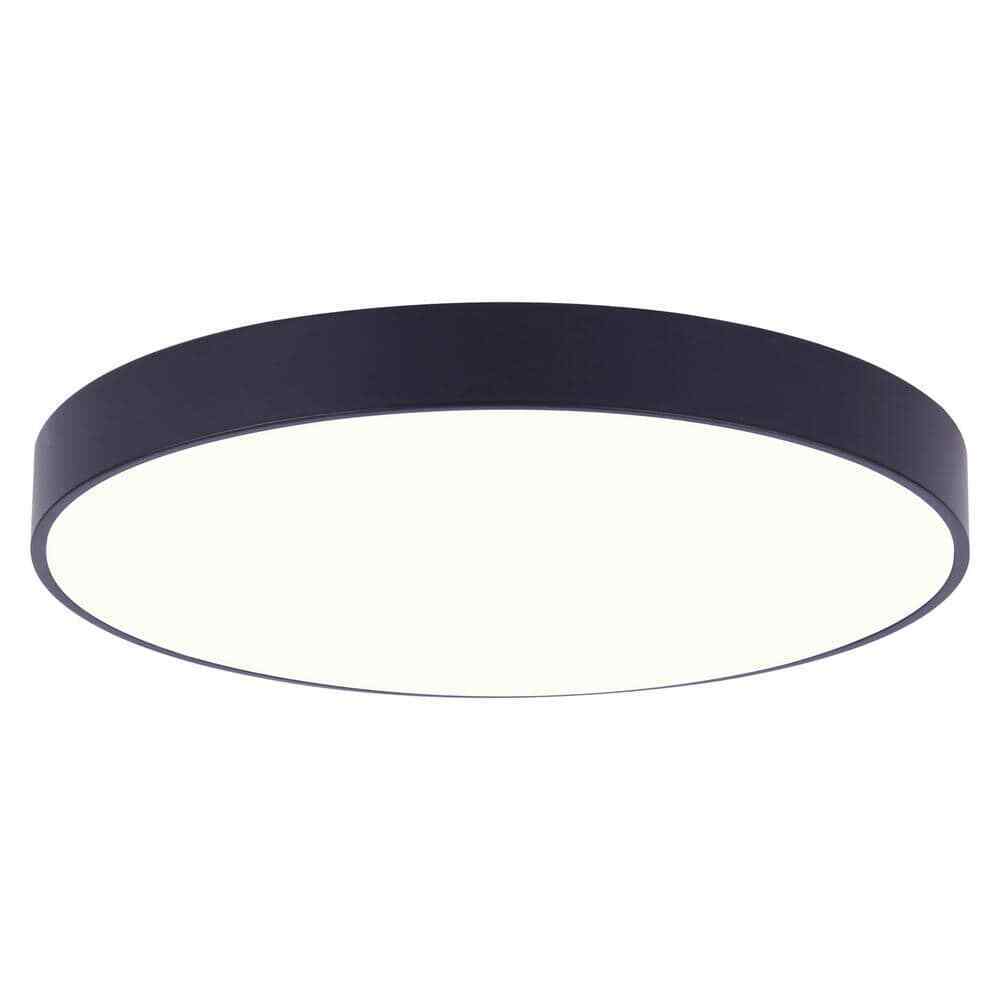 CANARM Low Profile Edgeless 9 in. Matte Black Integrated LED Flush Mount