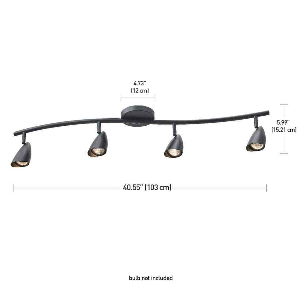 Globe Electric Grayson 4 ft. 4-Light Matte Black S-Shape Track Lighting