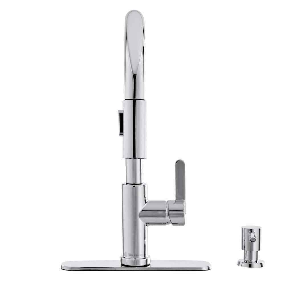 Glacier Bay Paulina 1-Handle Pull-Down Sprayer Kitchen Faucet Polished Chrome