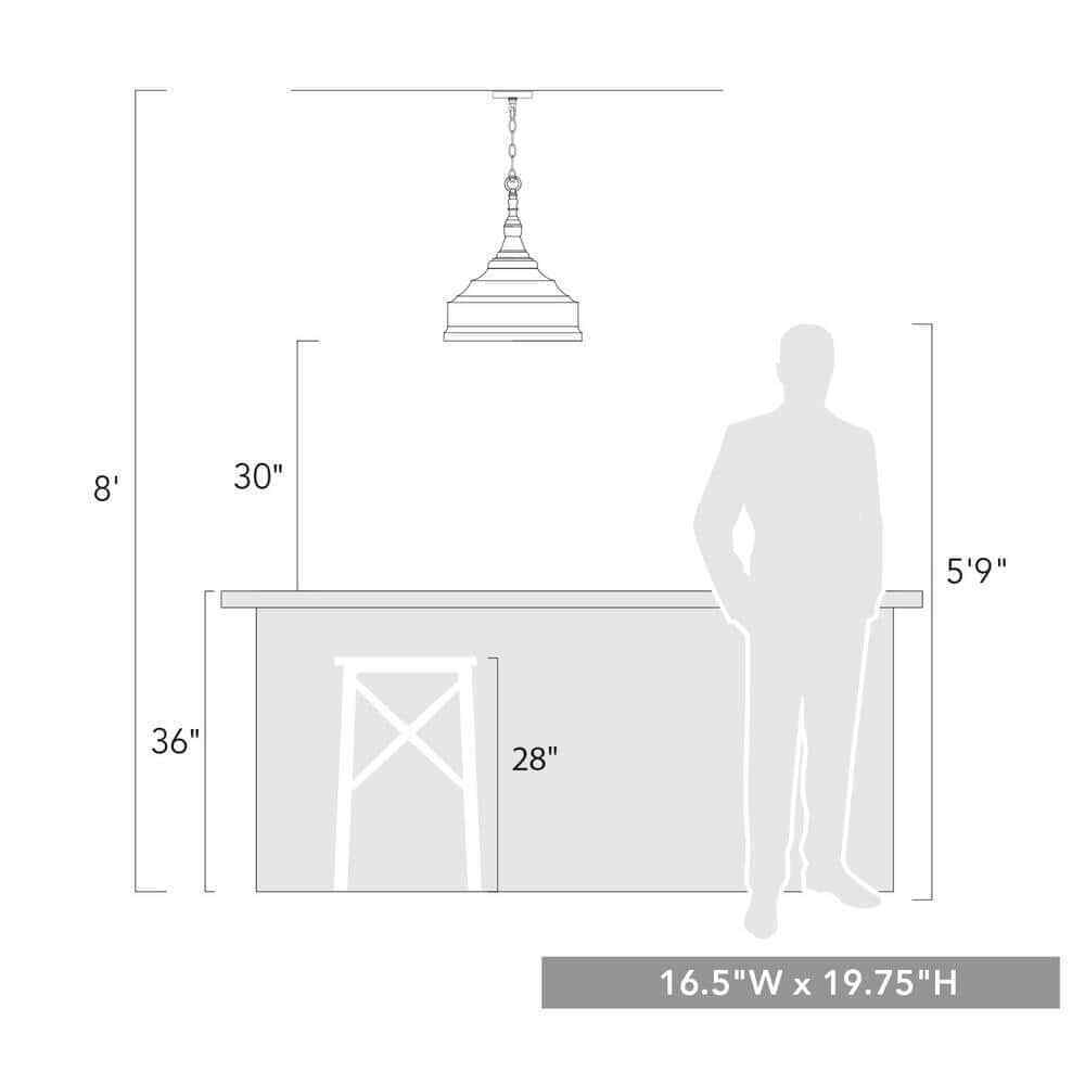 Golden Lighting Keating 3- Light Antique Black Iron Pendant Light 0806-3P ABI