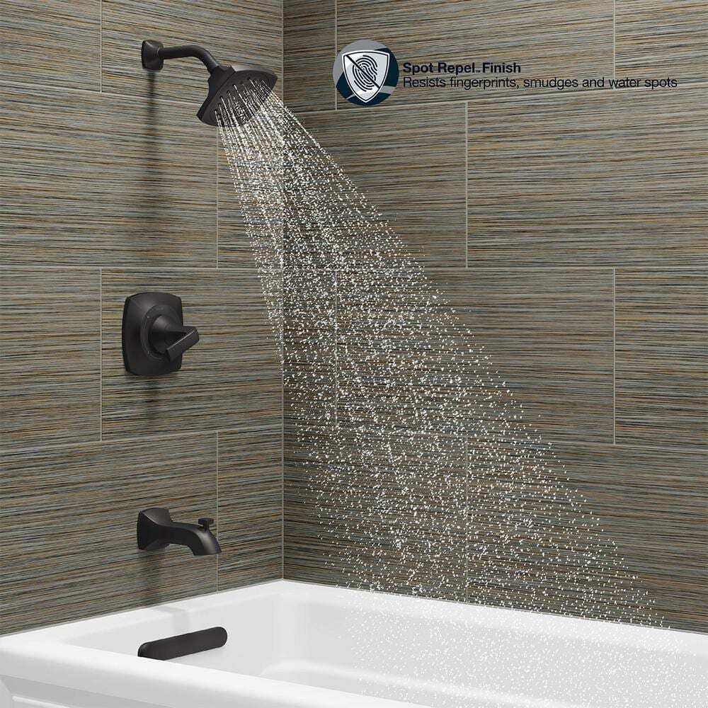 KOHLER Rubicon 1-Handle 3-Spray Tub and Shower Faucet in Matte Black