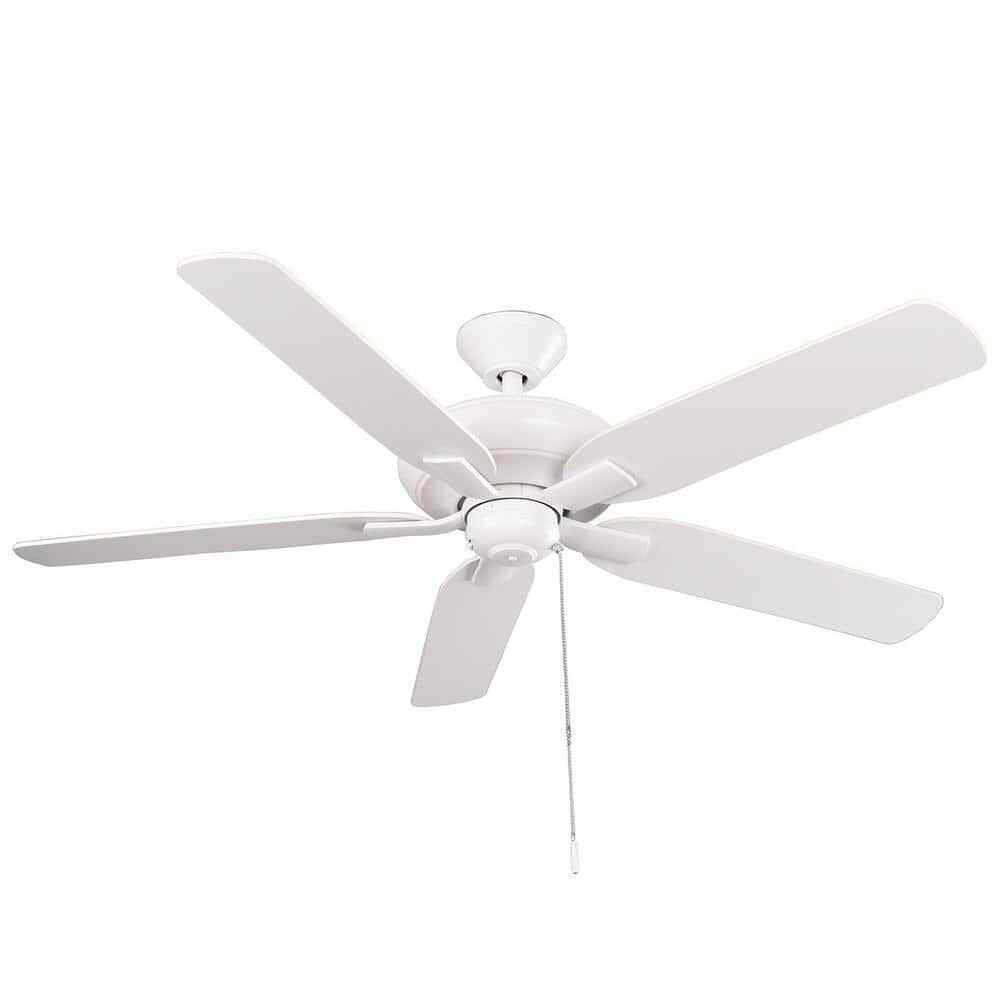 Hampton Bay Holly Springs 52 in. LED Indoor Matte White Ceiling Fan w/ Light Kit